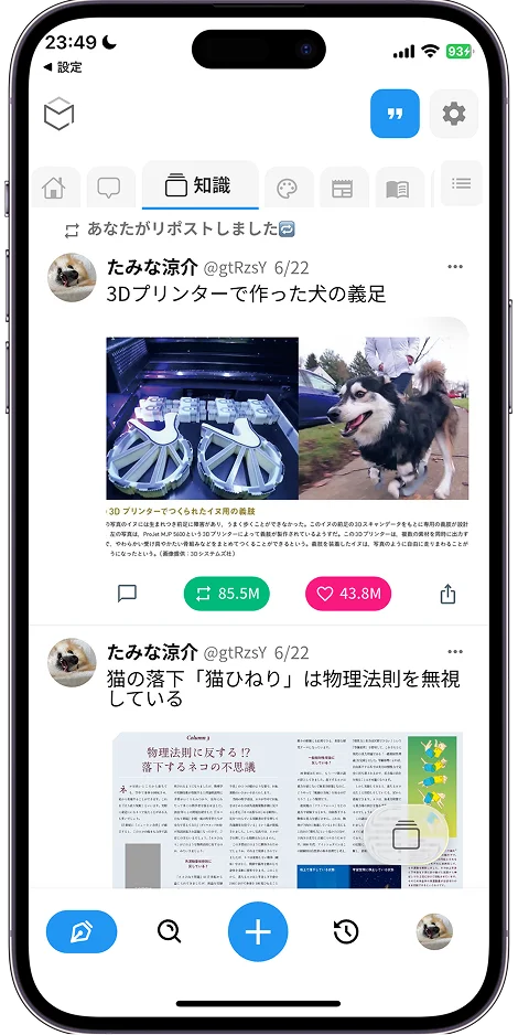 SNSフィードレイアウト